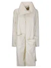 Maria Calderara Snap-button Coat In Neutral