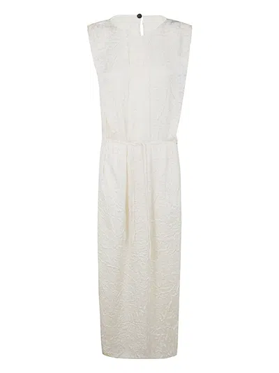Maria Calderara Back Or Front Long Dress In Neutral