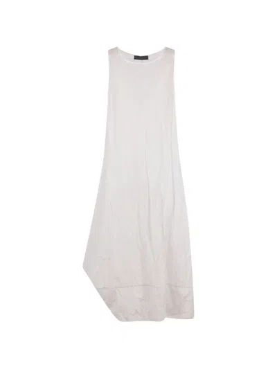 Maria Calderara Crinkled Asymmetric-hem Dress In White