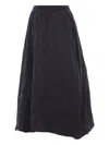 Maria Calderara Crinkled-effect Elastic-waist Maxi Skirt In Black