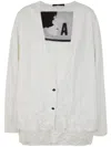 Maria Calderara Crinkled Faux Leather Sweater