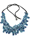Maria Calderara Crystals Necklace In Blue