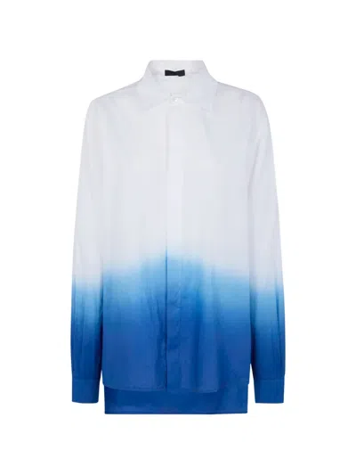 Maria Calderara Shaded Cotton Muslin Shirt In White