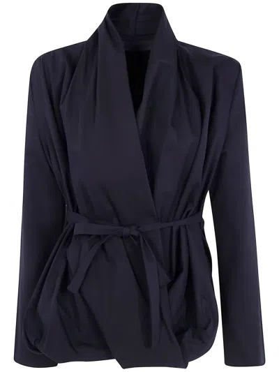 Maria Calderara Drapped Shirtcotton Twill Drapped Shirt In Black