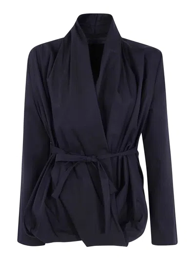 Maria Calderara Drapped Shirtcotton Twill Drapped Shirt In Black
