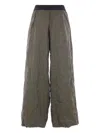 Maria Calderara Elastic-waistband Crinkled-texture Trousers In Gray