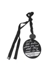 Maria Calderara Fabric Necklace With Printed Pendant In Black