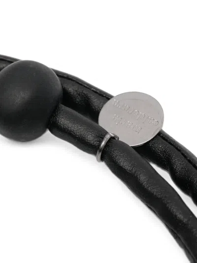 Maria Calderara Floral-detail Leather Necklace In Black