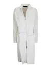 Maria Calderara Long Wrinkled Effect Trench Coat In White