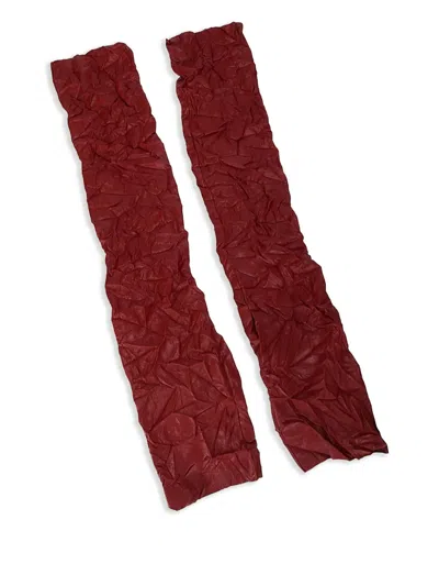 Maria Calderara Leather Gloves In Red