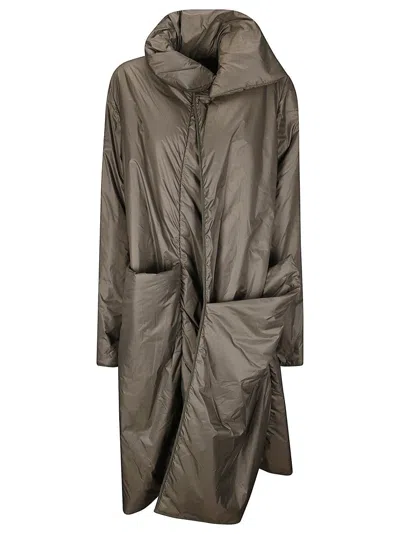 Maria Calderara Lightweight Coat With High Collar In Gray