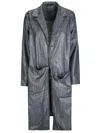 Maria Calderara Long Medium Dark Wash Denim Jacket In Gray