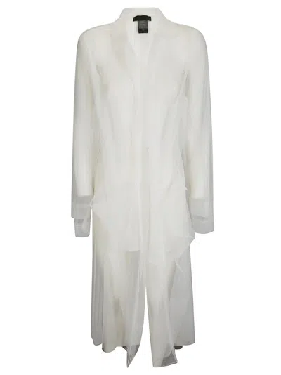 MARIA CALDERARA LONG SLEEVE TRANSPARENT TULLE TRENCH COAT