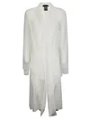 Maria Calderara Long Sleeve Transparent Tulle Trench Coat In White