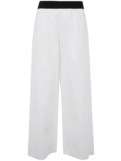 Maria Calderara Long Wide Pants In White