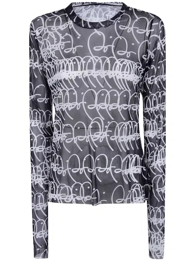 Maria Calderara Loose T-shirtgraphic Pattern Large Bi In Black