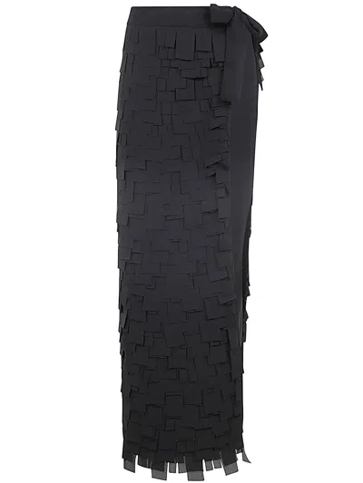 Maria Calderara Mermaid Apron Skirt In Black