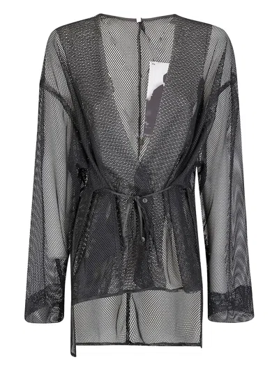 MARIA CALDERARA MESH TIE-FASTENING JACKET