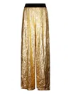 Maria Calderara Metallic-effect Trousers In Gold
