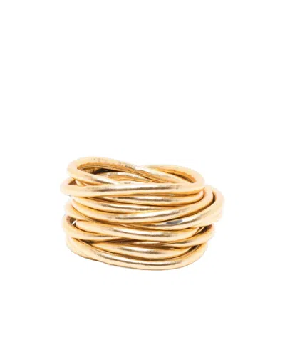 Maria Calderara Multi-layer Bracelet In Glossy Gold