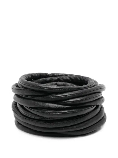 Maria Calderara Multi-strand Leather Bracelet In Blue