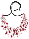 Maria Calderara Net Crystals Necklace In Scarlet Sshimmer