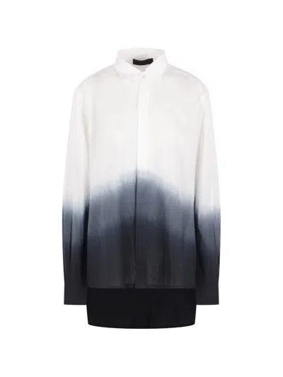 Maria Calderara Ombré-effect Cotton Shirt In Black