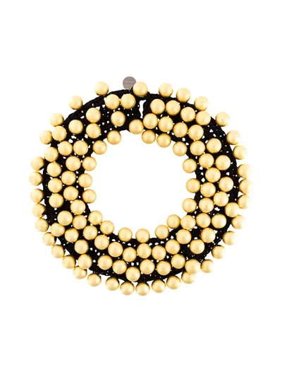 Maria Calderara Oversized Pearls Motif Necklace In Gold