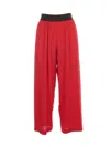 Maria Calderara Pants Wide Leg Crepe In Red