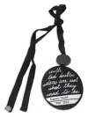 Maria Calderara Fabric Necklace With Printed Pendant In Black