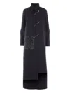 Maria Calderara Pin-embellished Long-sleeve Coat In Black