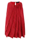 Maria Calderara Sleeveless Pleated Blouse In Red