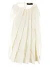 Maria Calderara Sleeveless Pleated Blouse In White
