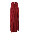 Maria Calderara Midi Pleated Taffeta Dress In Red