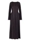 Maria Calderara Pleated Long-sleeve Dress In Black