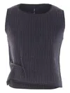 Maria Calderara Pleated Sleeveless Top In Black