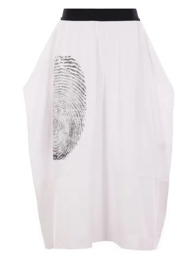 Maria Calderara Printed Skirt In White