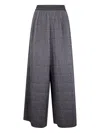 Maria Calderara Wide-leg Trousers With Textured Grid Pattern In Gray