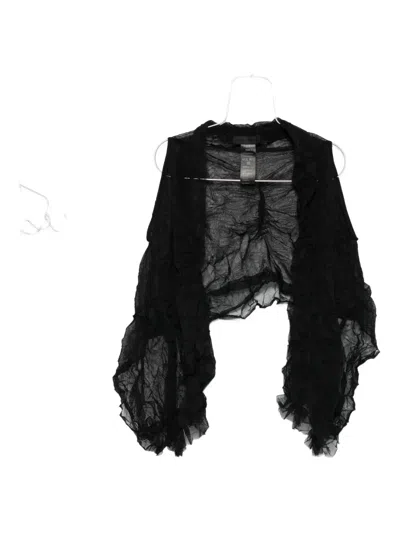 Maria Calderara Ruffled Vest In Black