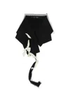 Maria Calderara Snap-button Closure Contrasting-balloon Fragments Scarf In Black