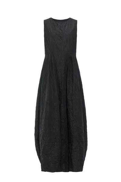 Maria Calderara Sculptural Flared Bell Dress In Black