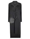 Maria Calderara Safety-pin Embellished Coat In Black