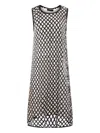 Maria Calderara Sequinned Net Dress In Black
