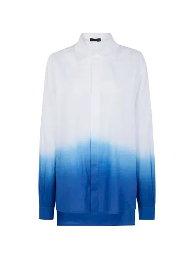 Maria Calderara Shaded Cotton Muslin Shirt In White