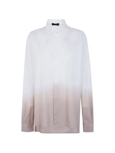 Maria Calderara Shaded Cotton Muslin Shirt In White