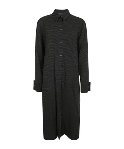 MARIA CALDERARA STRIPED BUTTON DRESS