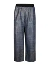 Maria Calderara Trousers With Contrasting Elastic Waist In Burgundy