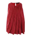 Maria Calderara Sleeveless Pleated Blouse In Red