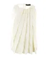 Maria Calderara Sleeveless Pleated Blouse In White
