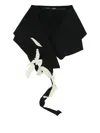Maria Calderara Snap-button Closure Contrasting-balloon Fragments Scarf In Black